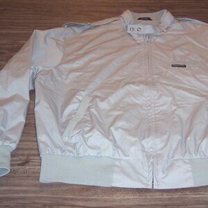 VINTAGE MEMBERS ONLY Original Iconic Bomber Racer Jacket MENS LARGE Light Gray